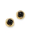 Bloomingdale's Onyx Swirl Stud Earrings In 14k Yellow Gold - Exclusive In Black/gold