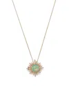 Bloomingdale's Opal & Diamond Sun Pendant Necklace In 14k Yellow Gold, 18 - Exclusive In Opal/gold