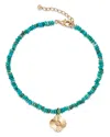 Bloomingdale's Opal & Turquoise Bead Clover Charm Bracelet In 14k Yellow Gold In Blue/gold