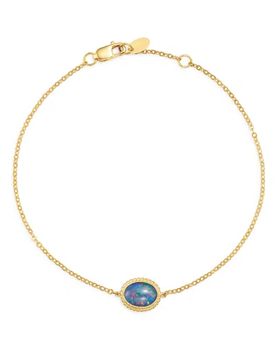 Bloomingdale's Opal Oval Bracelet In 14k Yellow Gold - Exclusive In Blue/gold