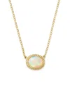 Bloomingdale's Opal Oval Pendant Necklace In 14k Yellow Gold, 18 - Exclusive In White/gold