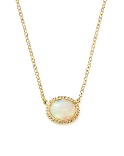Bloomingdale's Opal Oval Pendant Necklace In 14k Yellow Gold, 18 - Exclusive In White/gold