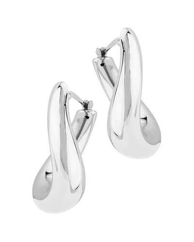 Bloomingdale's Oval Twist Hoop Earrings In 14k White Gold - Exclusive