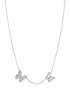 Bloomingdale's Pave Diamond Butterfly Necklace In 14k White Gold, 0.25 Ct. T. W. - Exclusive In White