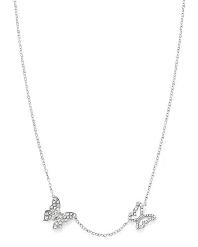 Bloomingdale's Pave Diamond Butterfly Necklace In 14k White Gold, 0.25 Ct. T. W. - Exclusive