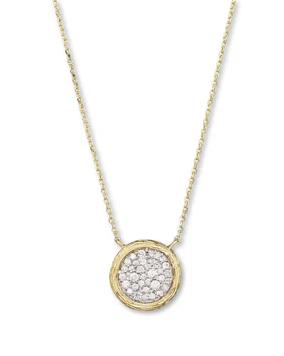 Bloomingdale's Pave Diamond Circle Pendant Necklace In 14k Yellow Gold, 0.35 Ct. T. W. - Exclusive