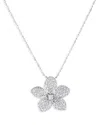 Bloomingdale's Pave Diamond Flower Pendant Necklace In 14k White Gold, 0.75 Ct. T. W. - Exclusive In White