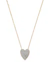 Bloomingdale's Pave Diamond Heart Pendant Necklace In 14k Yellow Gold, 0.50 Ct. T. W. - Exclusive In White/gold