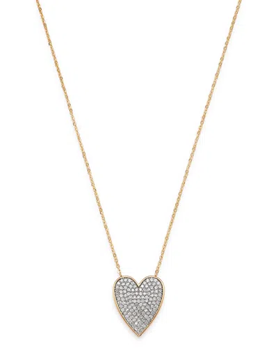 Bloomingdale's Pave Diamond Heart Pendant Necklace In 14k Yellow Gold, 0.50 Ct. T. W. - Exclusive In White/gold