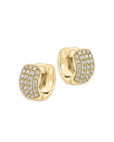 Bloomingdale's Pave Diamond Huggie Hoop Earrings In 14k Yellow Gold, 0.55 Ct. T. W.