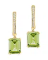 Bloomingdale's Peridot & Diamond Accent Drop Earrings In 14k Yellow Gold - Exclusive In Green/gold