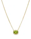 Bloomingdale's Peridot Bezel Pendant Necklace In 14k Yellow Gold, 18 - Exclusive In Peridot