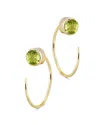 Bloomingdale's Peridot Stud And Front Back Hoop Earrings In 14k Yellow Gold - Exclusive In Green/gold