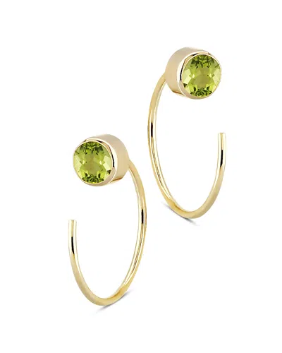 Bloomingdale's Peridot Stud And Front Back Hoop Earrings In 14k Yellow Gold - Exclusive In Green/gold