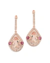 Bloomingdale's Pink Tourmaline, Morganite & Diamond Drop Earrings In 14k Rose Gold In Pink
