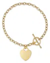 Bloomingdale's Polished Heart Toggle Bracelet In 14k Yellow Gold - Exclusive In Gold