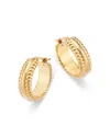 Bloomingdale's Polished Rope Edged Huggie Hoop Earrings In 14k Yellow Gold In Gold