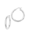 Bloomingdale's Polished Tube Medium Hoop Earrings In Sterling Silver In Silver