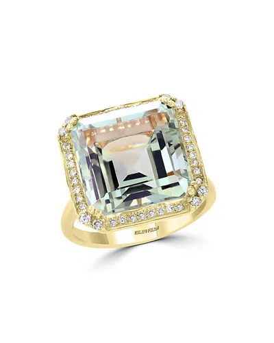Bloomingdale's Prasiolite & Diamond Statement Ring In 14k Yellow Gold - Exclusive In Green/gold