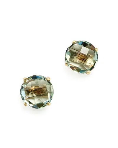 Bloomingdale's Prasiolite Briolette Stud Earrings In 14k Yellow Gold - Exclusive In Green/gold