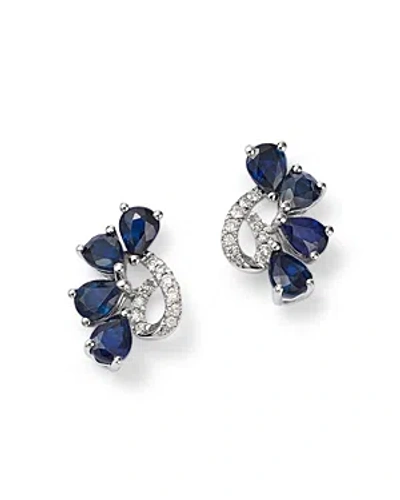 Bloomingdale's Precious Stone & Diamond Ear Climbers In 14k White Gold In Blue/white