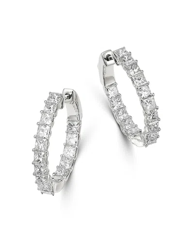 Bloomingdale's Princess-cut Diamond Inside-out Hoop Earrings In 14k White Gold, 3 Ct. T. W. - Exclusive