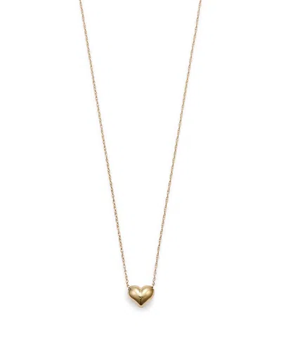 Bloomingdale's Puffed Heart Necklace In 14k Yellow Gold, 18 - Exclusive