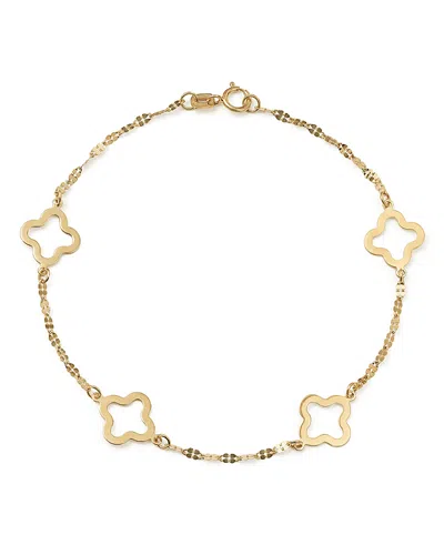 Bloomingdale's Quatrefoil Station Bracelet In 14k Yellow Gold - Exclusive