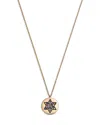 Bloomingdale's Rainbow Sapphire Star Of David Disc Pendant Necklace In 14k Yellow Gold, 18 In Multi/gold