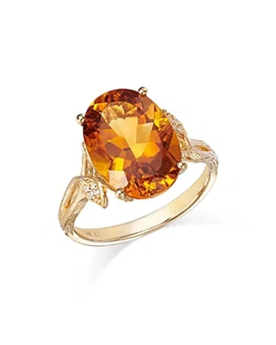 Bloomingdale's Red Citrine & Diamond Accent Statement Ring In 14k Yellow Gold In Orange/gold