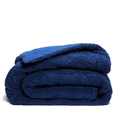 Bloomingdale's Reversible Sherpa Blanket, Full/queen - Exclusive In Navy