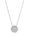 Bloomingdale's Round And Princess-cut Diamond Cluster Pendant Satellite Necklace In 14k White Gold, 1.0 Ct. T. W. - In White