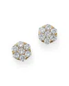 Bloomingdale's Round Cut Diamond Cluster Stud Earrings In 14k Yellow Gold, 1.0 Ct. T. W. - Exclusive In White/gold