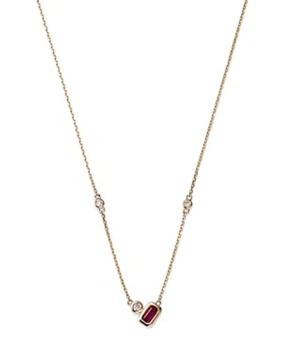 Bloomingdale's Ruby And Diamond Accent Necklace In 14k Yellow Gold, 18 - Exclusive In Red/yellow