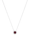 Bloomingdale's Ruby & Diamond Halo Pendant Necklace In 14k White Gold, 16 In Red/white