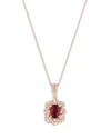 Bloomingdale's Ruby And Diamond Pendant Necklace In 14k Rose Gold, 21.6 - Exclusive In Ruby