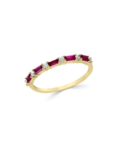 Bloomingdale's Ruby & Diamond Stacking Ring In 14k Yellow Gold - Exclusive In Red/gold