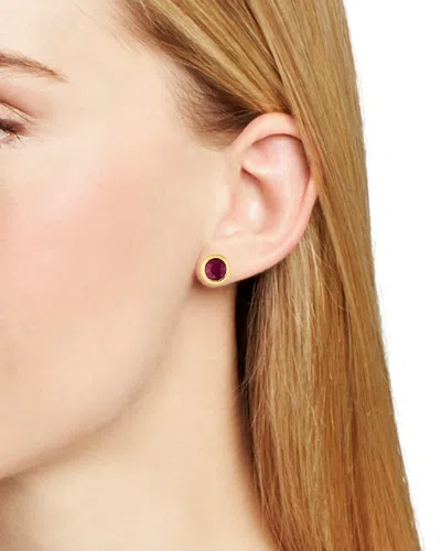 Bloomingdale's Ruby Bezel Set Stud Earrings In 14k Yellow Gold - 100% Excluisve In Red/gold