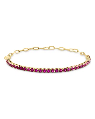 Bloomingdale's Ruby Bracelet In 14k Yellow Gold - Exclusive In Pink/gold