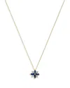 Bloomingdale's Sapphire & Diamond Flower Pendant Necklace In 14k Yellow Gold, 16 In Blue/gold