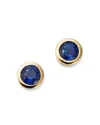 Bloomingdale's Sapphire Bezel Stud Earrings In 14k Yellow Gold - Exclusive In Blue/gold