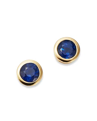 Bloomingdale's Sapphire Bezel Stud Earrings In 14k Yellow Gold - Exclusive In Blue/gold