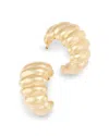 Bloomingdale's Shrimp Ridge Small Huggie Hoop Earrings In 14k Yellow Gold In Gold