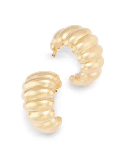 Bloomingdale's Shrimp Ridge Small Huggie Hoop Earrings In 14k Yellow Gold