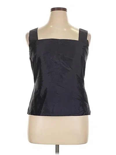 Bloomingdale's Sleeveless Silk Top Black Square Neckline Tops
