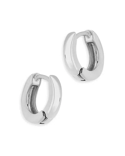 Bloomingdale's Small Huggie Hoop Earrings In 14k White Gold - Exclusive