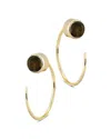 Bloomingdale's Smoky Stud Quartz And Front Back Hoop Earrings In 14k Yellow Gold - Exclusive In Gold