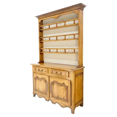 Pre-owned Bloomingdale's Solid Oak Country French Pegged Joints 2 Part Dovetails Drawers Cupboard Mint In Brown