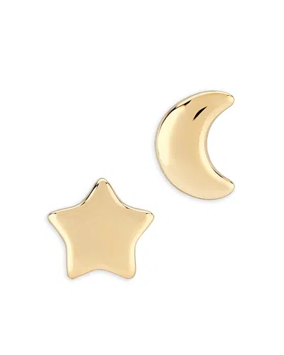 Bloomingdale's Star & Moon Mismatch Stud Earrings In 14k Yellow Gold - Exclusive