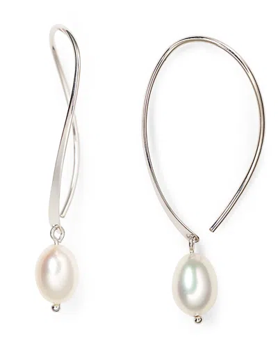 Bloomingdale's Sterling Silver And Cultured Freshwater Pearl Sweep Drop Earrings, 5mm - Exclusive